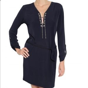Michael Kors chain tie Jersey dress in blue